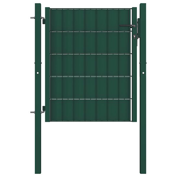 vidaXL Hekpoort PVC en staal 100x100 cm Groen