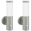 vidaXL Buiten Wandlamp 2 st zilver 15 x 7,5 x 33 cm
