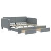 vidaXL Slaapbank met onderschuifbed lades 100x190 cm stof lichtgrijs