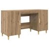vidaXL Bureau Artisan Eiken Bewerkt hout 140 x 50 x 75 cm