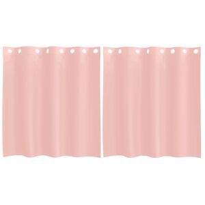 vidaXL Gordijnen voile met doorvoertules 2 st 140x140 cm roze