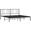 vidaXL Bedframe met hoofdbord metaal zwart 183x213 cm