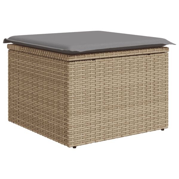 vidaXL 12-delige Loungeset met kussens poly rattan beige