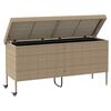 vidaXL Tuinbox met wielen 160x55x75 cm poly rattan beige