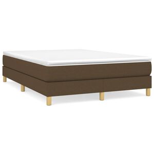 vidaXL Boxspring bed stof donkerbruin 140x200 cm