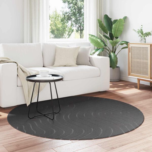 vidaXL Vloerkleden Rond Antraciet &Oslash; 120 CM