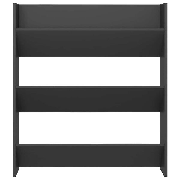 vidaXL Wandschoenenkast 80x18x90 cm spaanplaat grijs