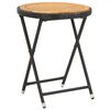 vidaXL Theetafel 60 cm poly rattan en massief acaciahout zwart