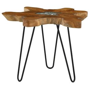 vidaXL Salontafel 70x45 cm massief teakhout en polyresin
