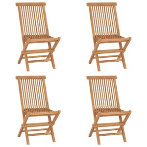 vidaXL Klapstoelen 4 stuks van massief teakhout