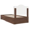 vidaXL Bedframe met hoofdeinde Bruin Eiken 75 x 190 cm Bewerkt hout