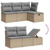 vidaXL 6-delige Loungeset met kussens poly rattan beige