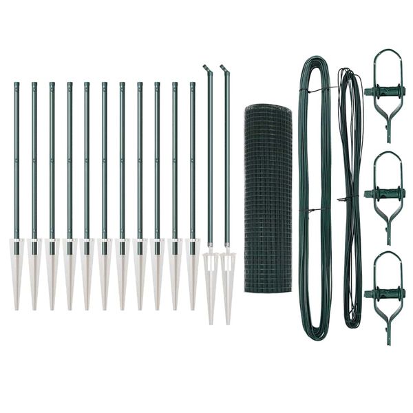 vidaXL Afrasteringspaal Groen 25 x 0,8 m (16 x 16 mm heknet)