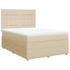 vidaXL Boxspring met matras stof cr&egrave;mekleurig 160x200 cm