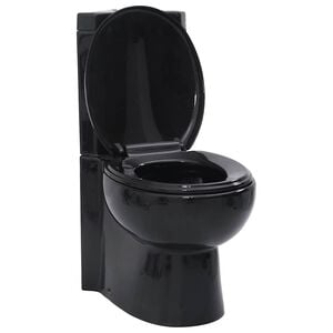 vidaXL Toilet hoekmodel keramisch zwart