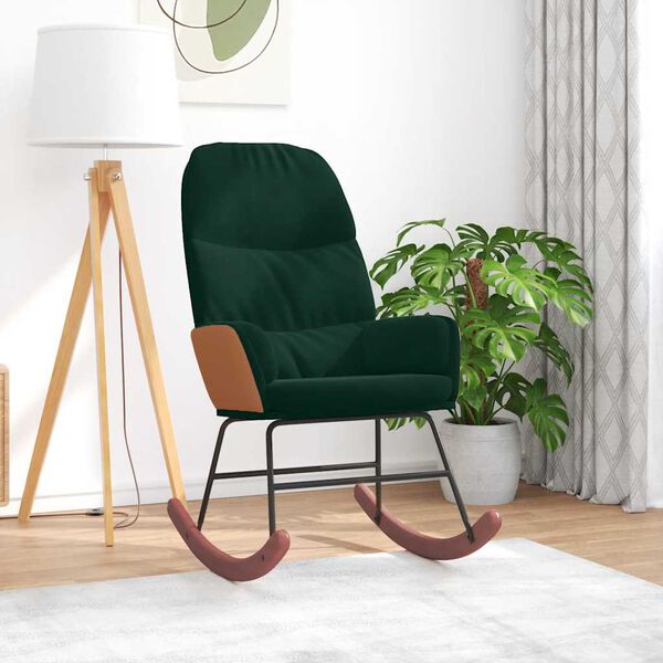vidaXL Schommelstoel fluweel donkergroen