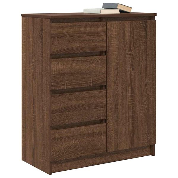 vidaXL Dressoir met lades 71x35x84 cm spaanplaat bruin eikenkleurig