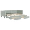 vidaXL Slaapbank onderschuifbed en lades 80x200 cm fluweel lichtgrijs