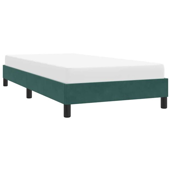 vidaXL Bedframe zonder matras 80x220 cm fluweel donkergroen