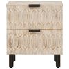 vidaXL Nachtkastje 2 pcs Wit 40 x 33 x 46 cm Massief Mango Hout