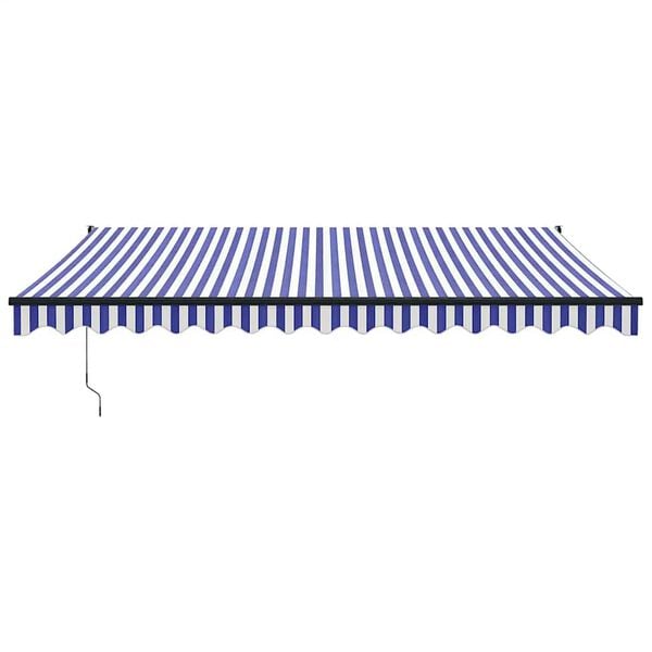 vidaXL Luifel uittrekbaar 4x3 m stof en aluminium blauw en wit