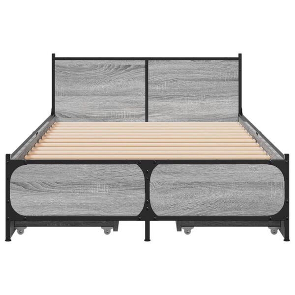 vidaXL Bedframe met lades bewerkt hout grijs sonoma eiken 75x190 cm