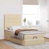 vidaXL Ottoman bed met matras 90x190cm stof cr&egrave;mekleurig