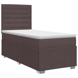 vidaXL Boxspringbed met matras Donkerbruin 90 x 200 cm Stof