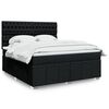 vidaXL Boxspring met matras stof zwart 180x200 cm
