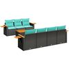 vidaXL 8-delige Loungeset met kussens poly rattan zwart