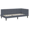vidaXL Hoekbedframe met hoofdeinde Donkergrijs 100 cm x 200 cm Fluweel