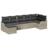 vidaXL Tuin Sofa Set 7 pcs Lichtgrijs poly rattan