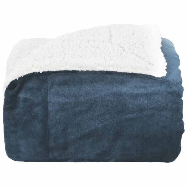 vidaXL Gooi Deken Marineblauw 240 x 270 cm Fleece