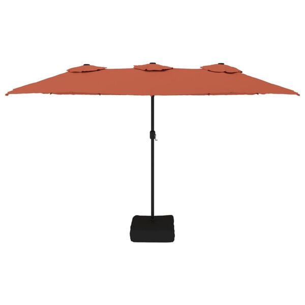 vidaXL Parasol dubbel dak 449x265 cm terracottakleurig