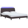 vidaXL Bedframe met LED zonder matras 160x200 cm stof donkerbruin