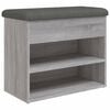 vidaXL Schoenenbankje 62x32x50 cm bewerkt hout grijs sonoma