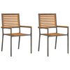 vidaXL Tuinstapelstoelen 2 pcs Bruin en Grijs 54 x 56 x 90 cm