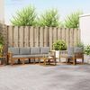 vidaXL Buiten bankenset met kussen 7 pcs Natuurlijk en Lichtgrijs