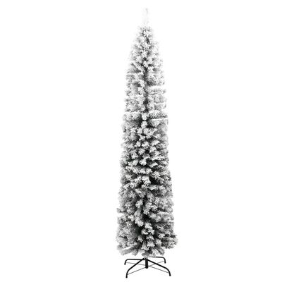 vidaXL Kunstkerstboom met sneeuw smal 180 cm PVC groen