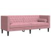 vidaXL 2-delige Loungeset Chesterfield met bolsters fluweel roze