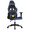 vidaXL Massage gamestoel kunstleer zwart en blauw