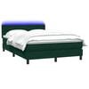 vidaXL Boxspring met matras en LED fluweel donkergroen 160x210 cm