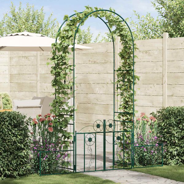vidaXL Tuin Boog met slot Groen 203 x 50 x 218 cm