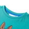 Kindershirt met korte mouwen 140 donkermintkleurig