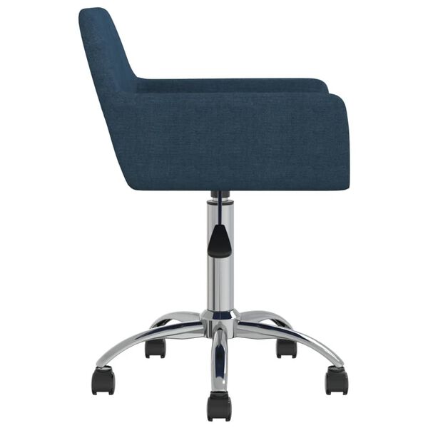 vidaXL Eetkamerstoelen draaibaar 6 st stof blauw