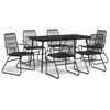 vidaXL 7-delige Tuinset PVC-rattan zwart
