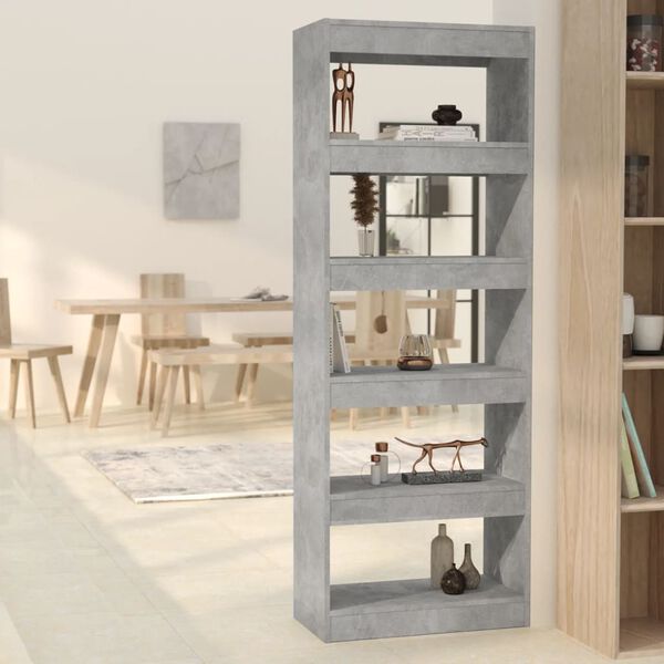 vidaXL Boekenkast/kamerscherm 60x30x166 cm bewerkt hout betongrijs