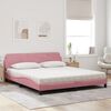 vidaXL Bed met matras "Dover" fluweel roze 180x200 cm