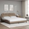 vidaXL Bed "Viana" met matras kunstleer cappuccinokleurig 180x200 cm