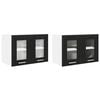 vidaXL Hangkast 2 pcs Zwart Eiken 60 x 31 x 40 cm Bewerkt hout